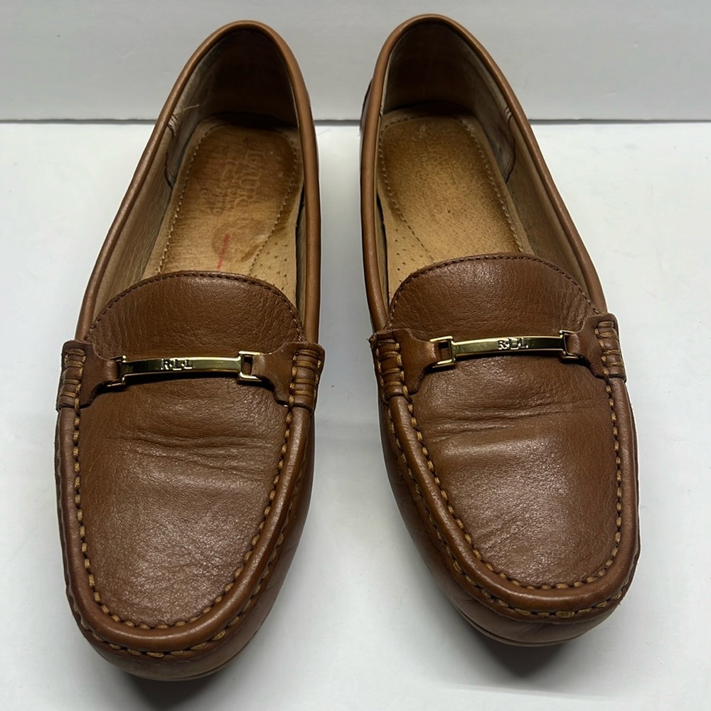 Ralph Lauren Briony Driver woman’s loafer shoe size 7.5B brown leather